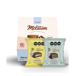 Caja Mix de Alfajores Proteicos Limon + Marroc x 12 U - MELTAIM